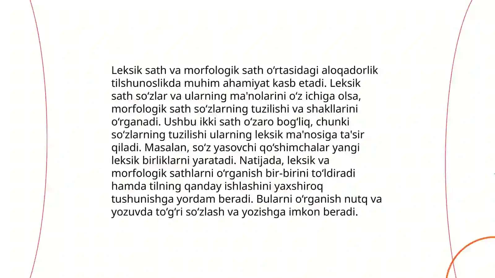 Leksik sathning boshqa sathlar bilan aloqadorligi 4