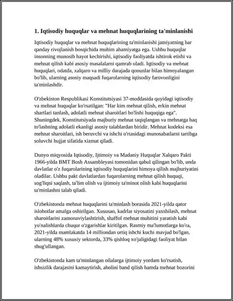 IQTISODIY, IJTIMOIY, MADANIY VA EKOLOGIK HUQUQLAR 4