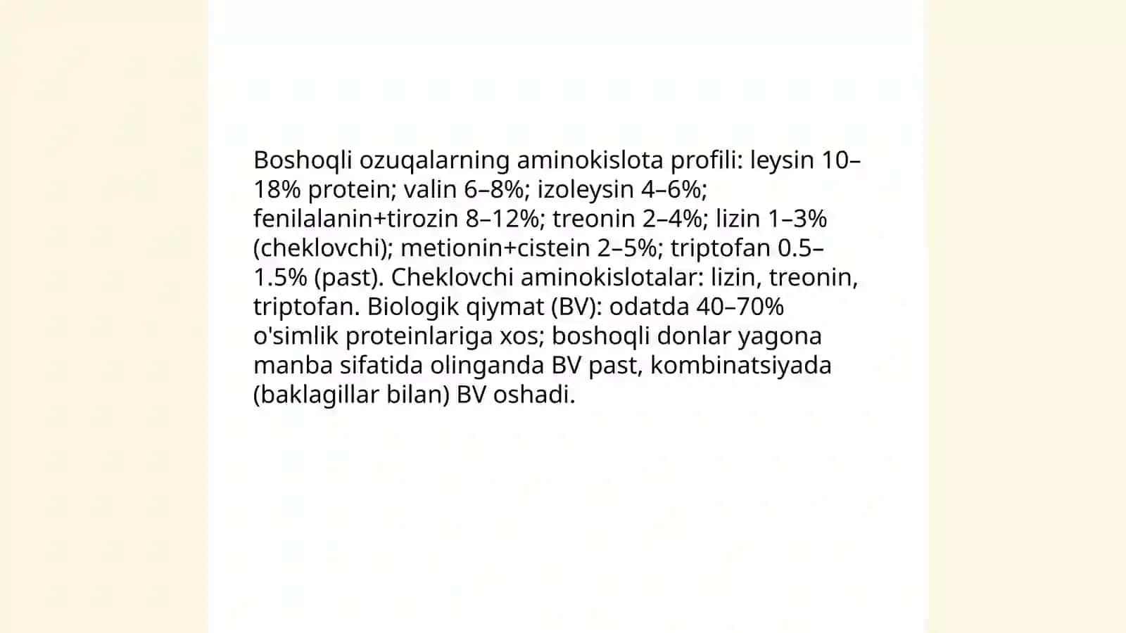 Boshoqli donli ozuqalarning protein, vitamin va mineralli to'yimliligi 4