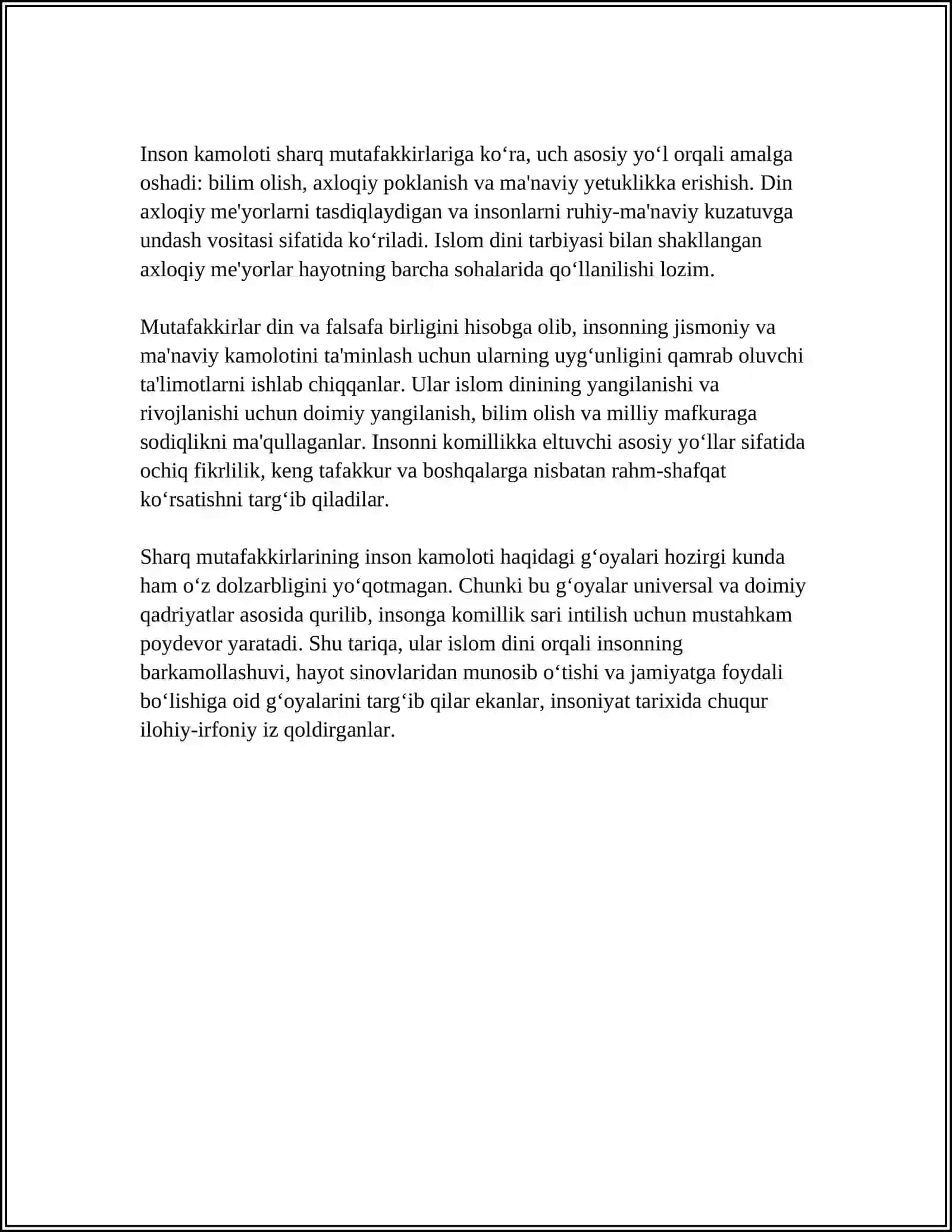 Sharq mutafakkirlari va inson kamoloti konsepsiyasi 4