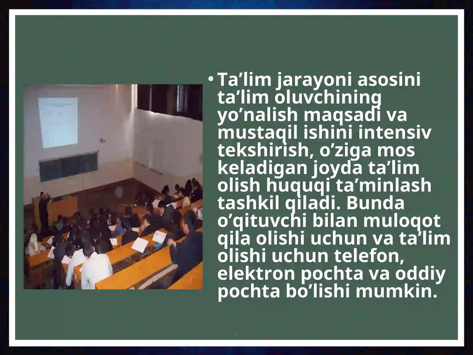 Axborot-kommunikatsiya texnologiyalari yordamida masofaviy o'qitish 4
