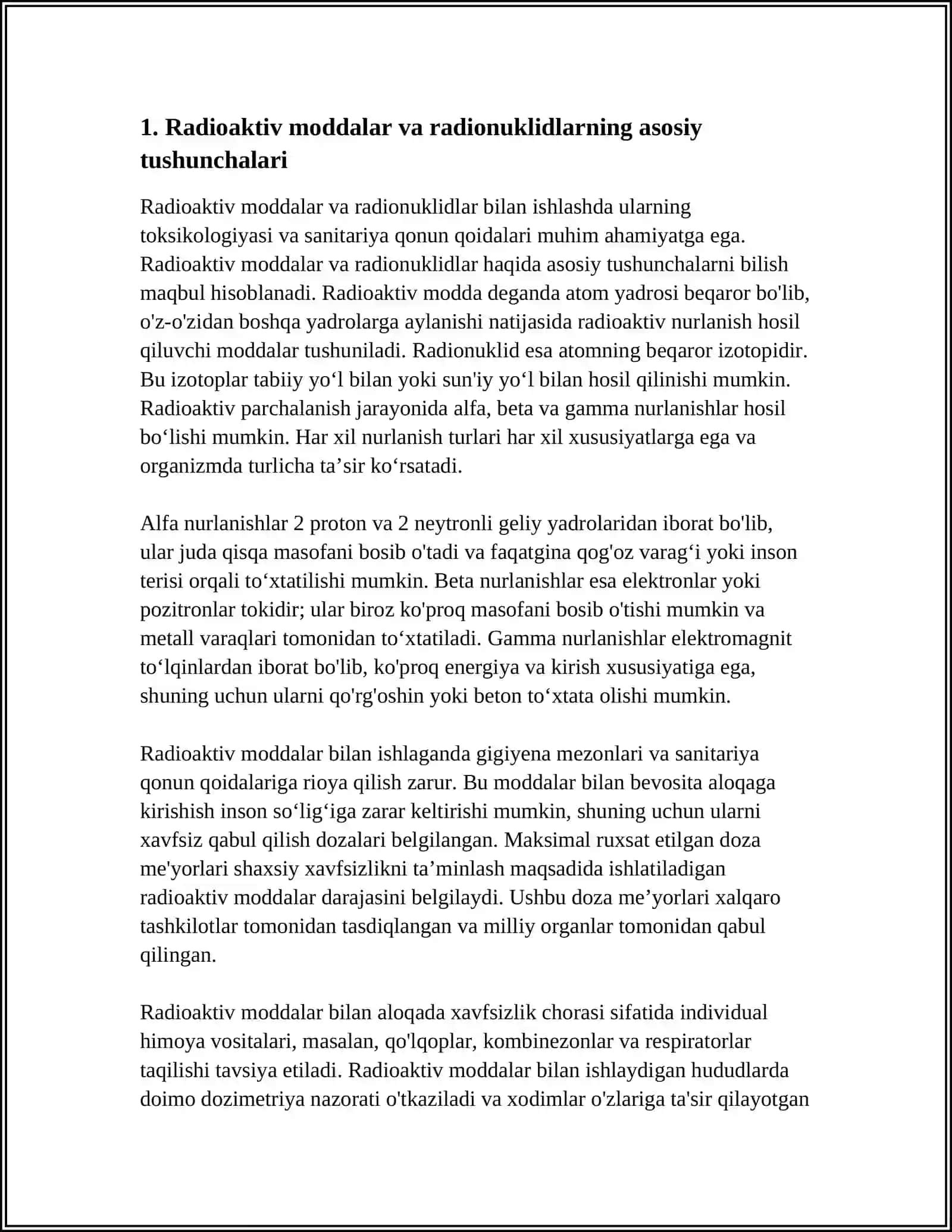 RADIOAKTIV MODDALAR TAKSIKOLOGIYASI 4