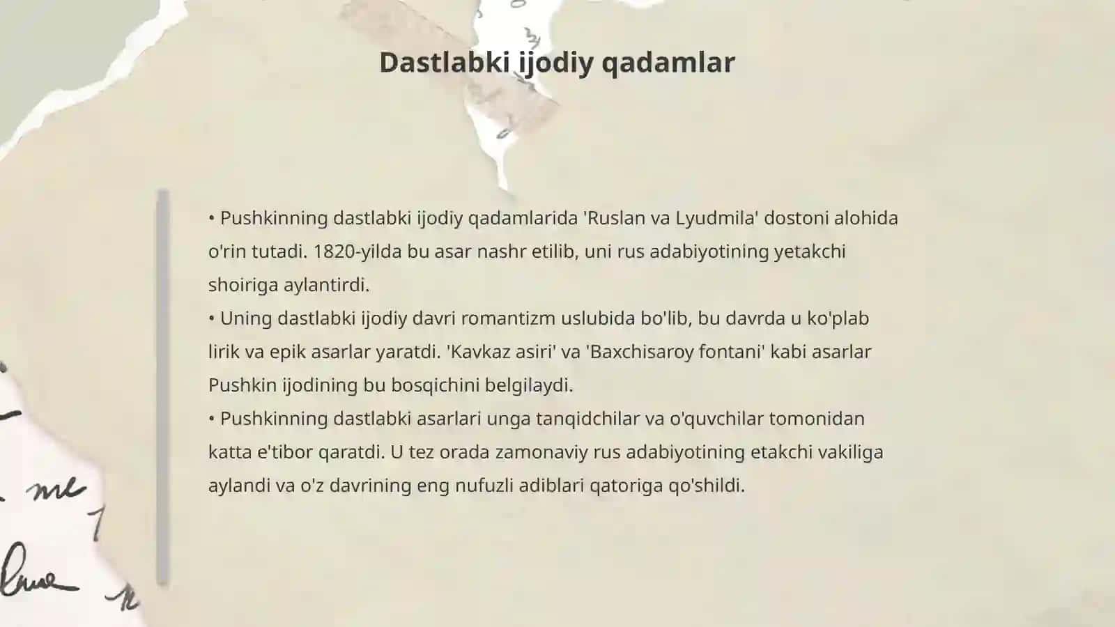 10-sinf Adabiyot Pushkin hayaoti va ijodi va Yevginiy Onegin Mavzusi 4