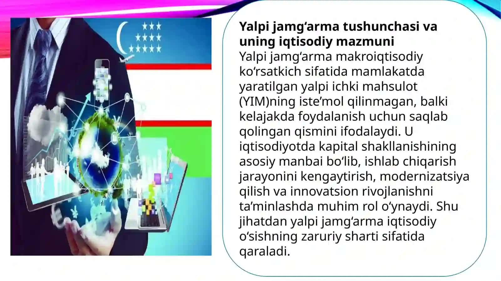 Yalpi jamgʻarma va uning iqtisodiy oʻsishga tasiri: Oʻzbekiston tajribasi 4
