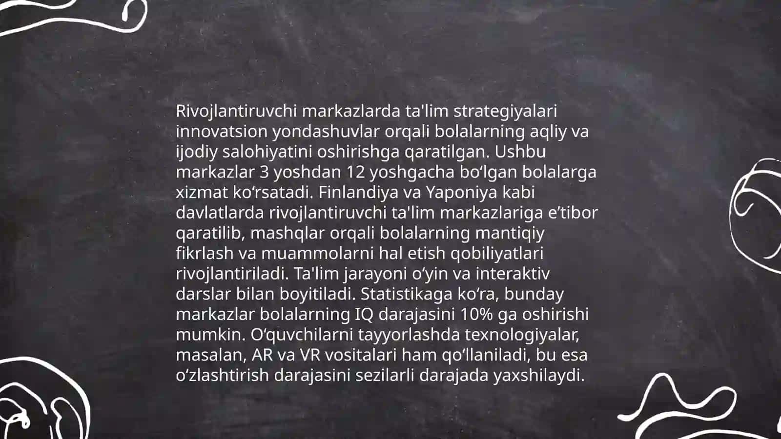 Rivojlantiruvchi markazlarda ta'lim jarayonlarining boğliqligi va öziga xosligi 4