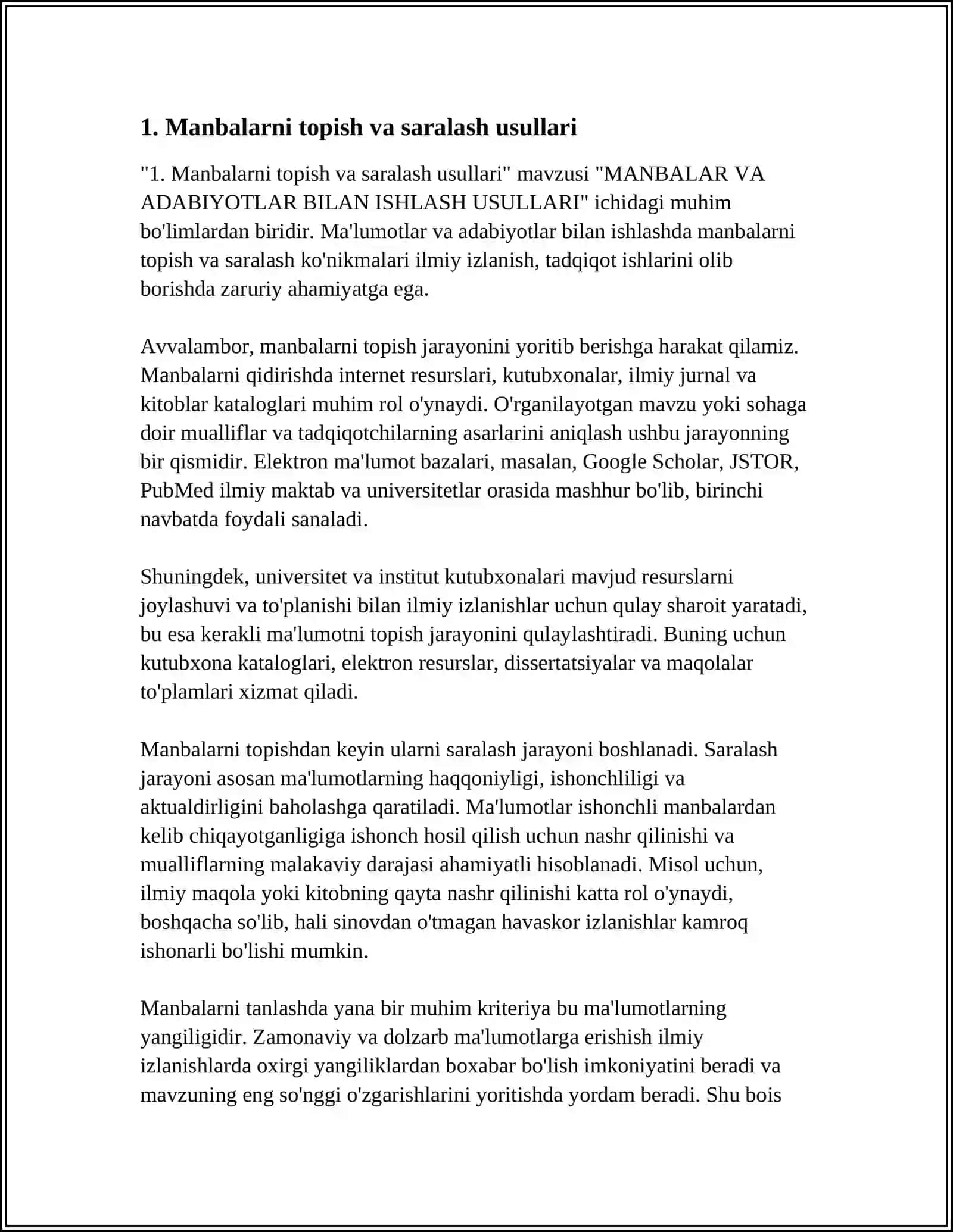 MANBALAR VA ADABIYOTLAR BILAN ISHLASH USULLARI 4