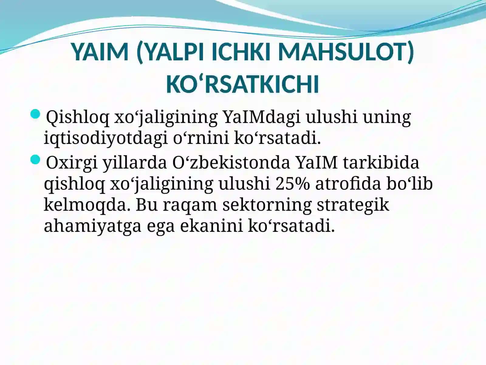 Qishloqxo‘jaligi-iqtisodiyo‘sish ko‘rsatkichlari 4