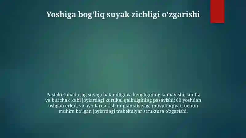 Yuqori va pastki jag'ning tuzulishi, yoshda doir xususiyatlari 4