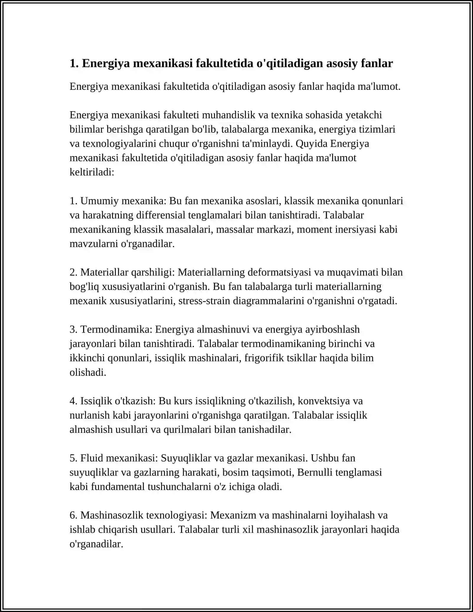 Navoiy Davlat Konchilik va Texnologiyalar Universiteti Energo MEXanika Fakulteti 4