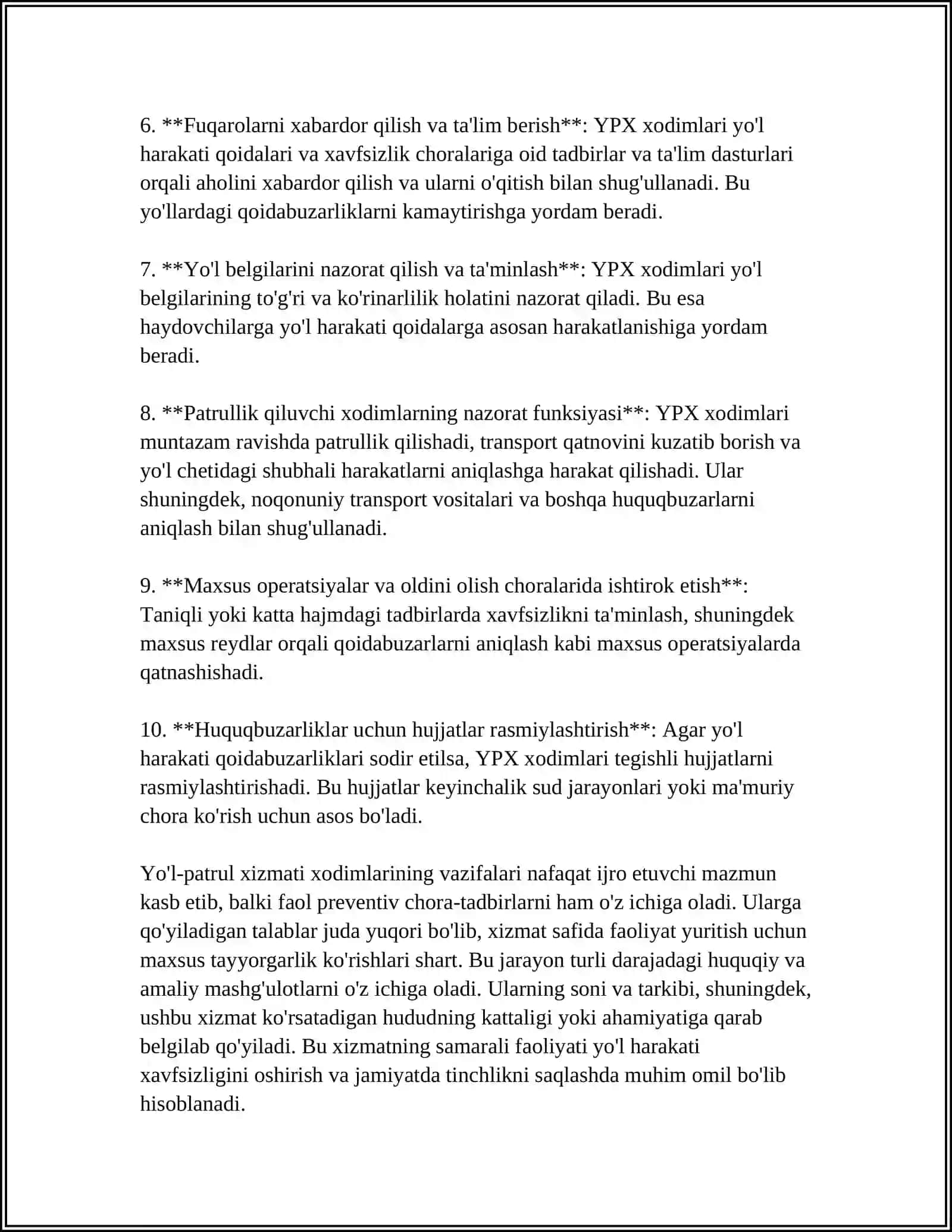XORIJIY MAMLAKATLARDA YOʻL-PATRUL XIZMATI XODIMLARI TOMONIDAN XIZMAT VAZIFALARINI BAJARISHDA MAXSUS MOSLAMALARDAN FOYDALANISH TARTIBI 4