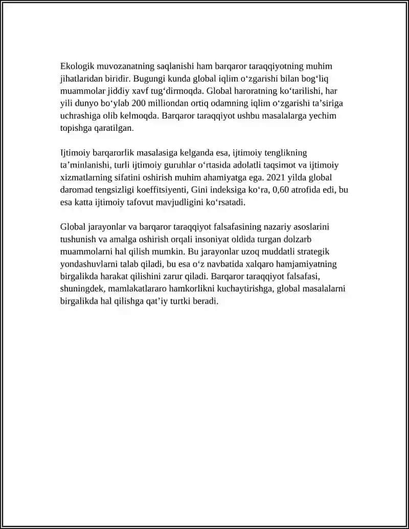 Global jarayonlar va barqaror taraqqiyot falsafasining nazariy asoslari 4