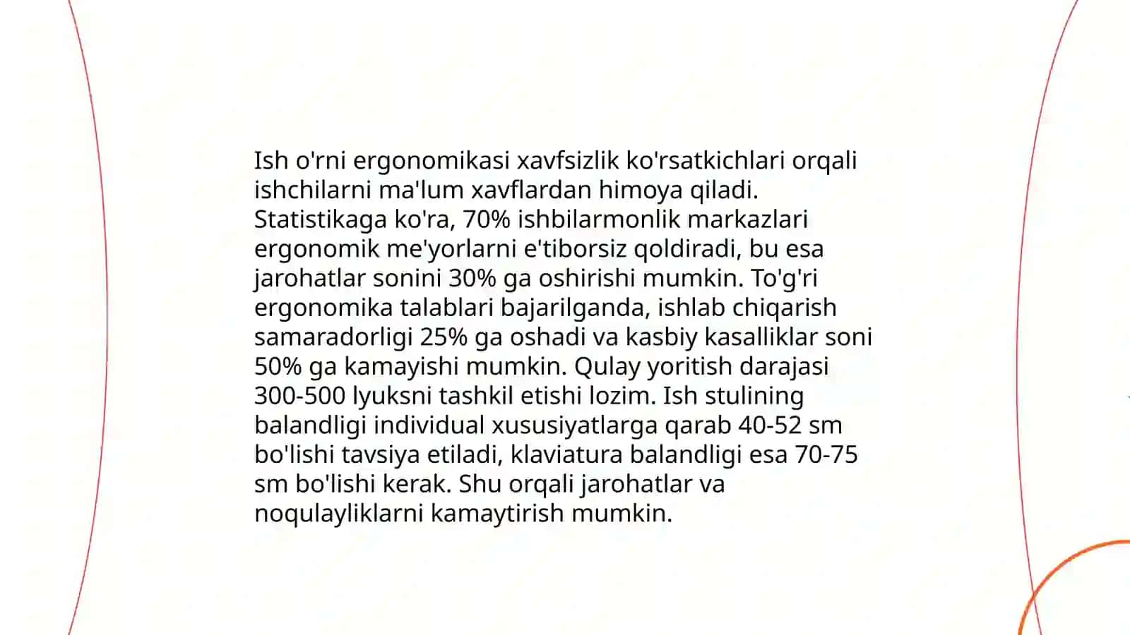 Faoliyat xavfsizligini ta'minlashning ergonomik ko'rsatkichlarini tahlil qilish 4