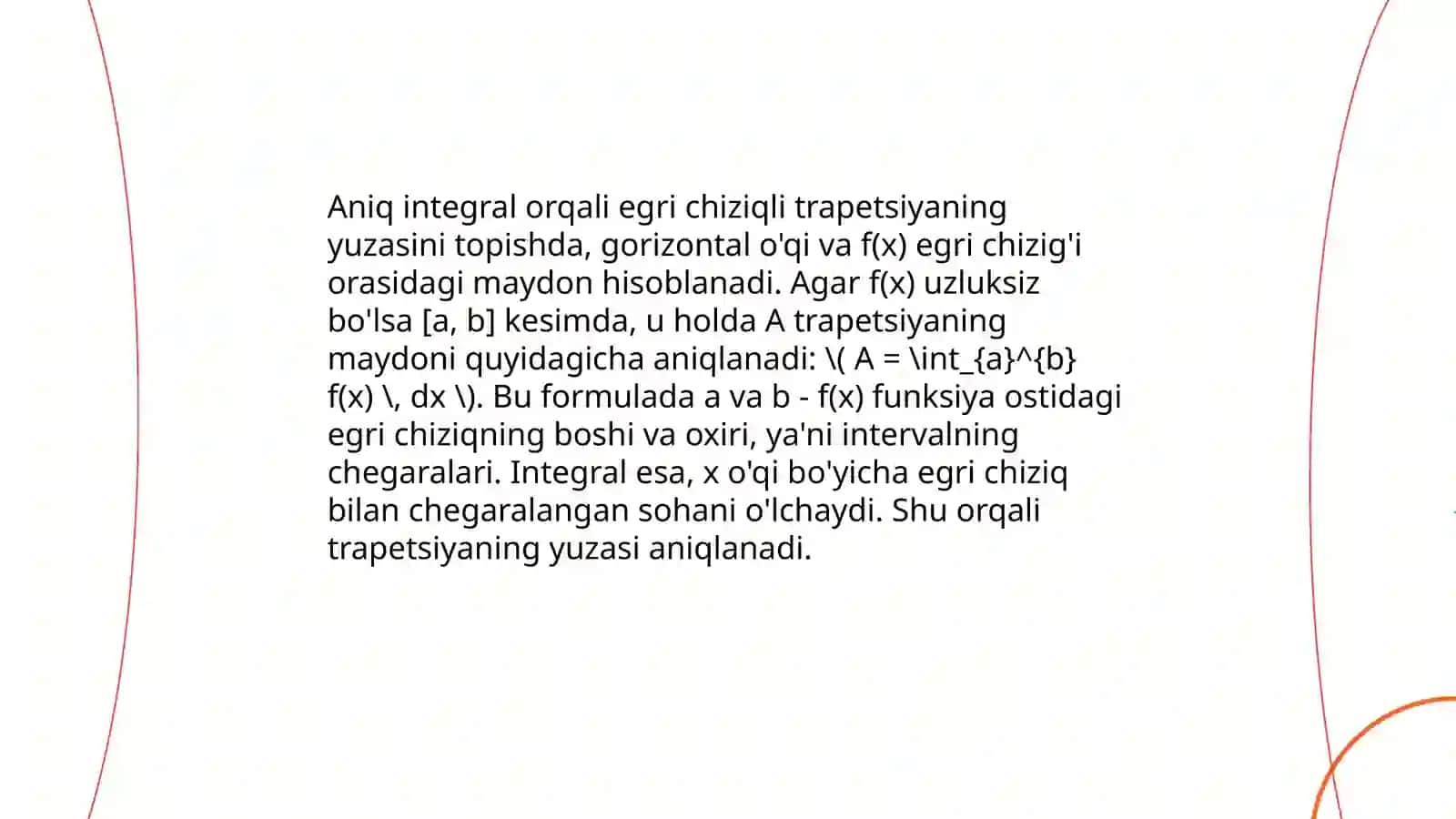 Aniq integralning geometrik tadbiqlari 4