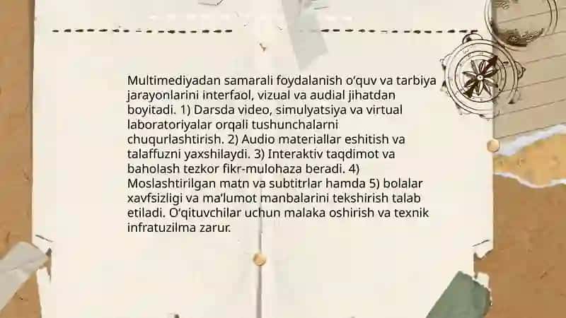 MTTda Taʼlim tarbiya jarayonlarini tashkil etishda axborot kommunikatsiya vositalaridan foydalanish orqali samaradorlikni oshirish usullari 4