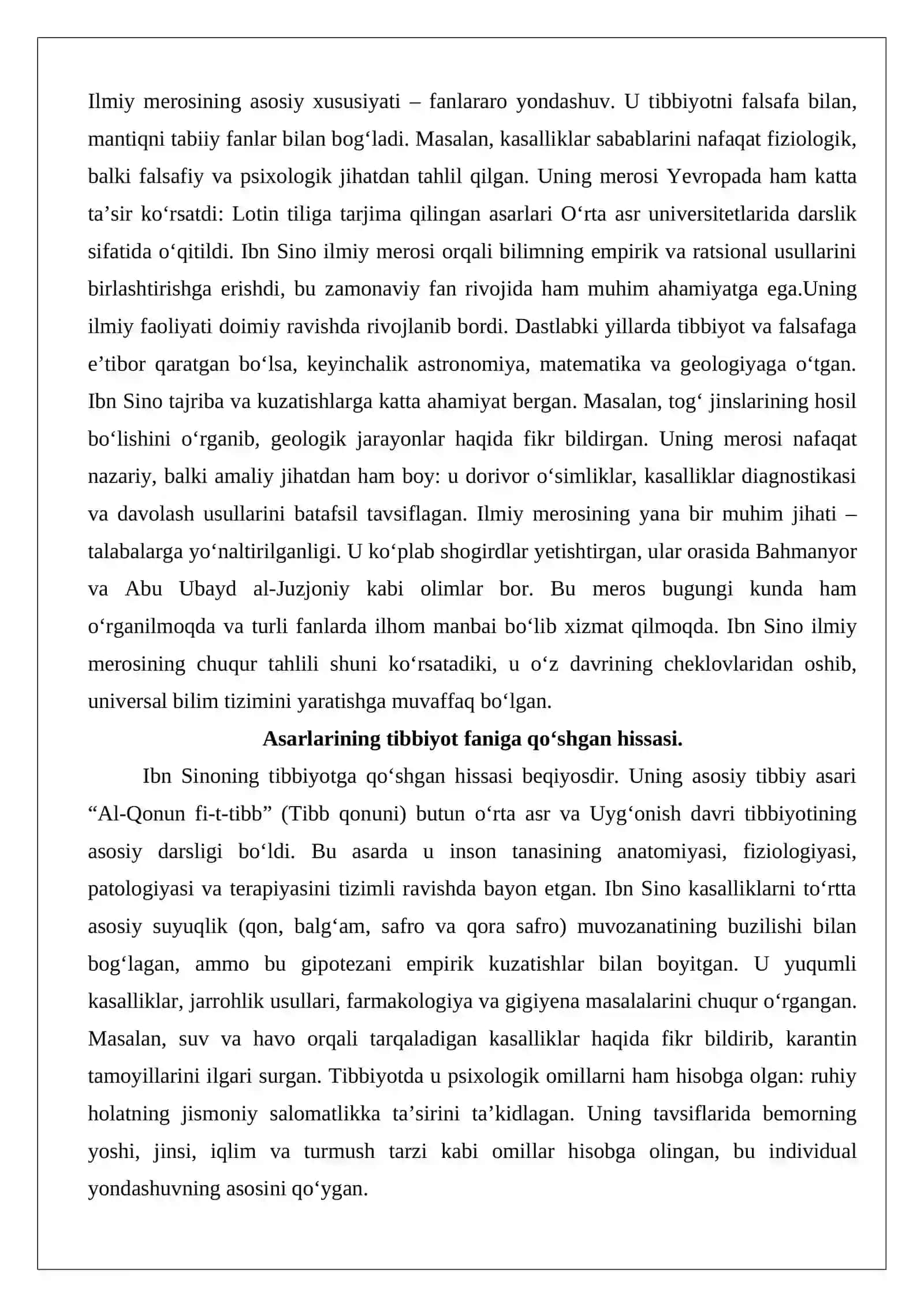Ibn Sinoning lotin tiliga tarjima qilingan asarlari va ularning fan tarixidagi ahamiyati 4