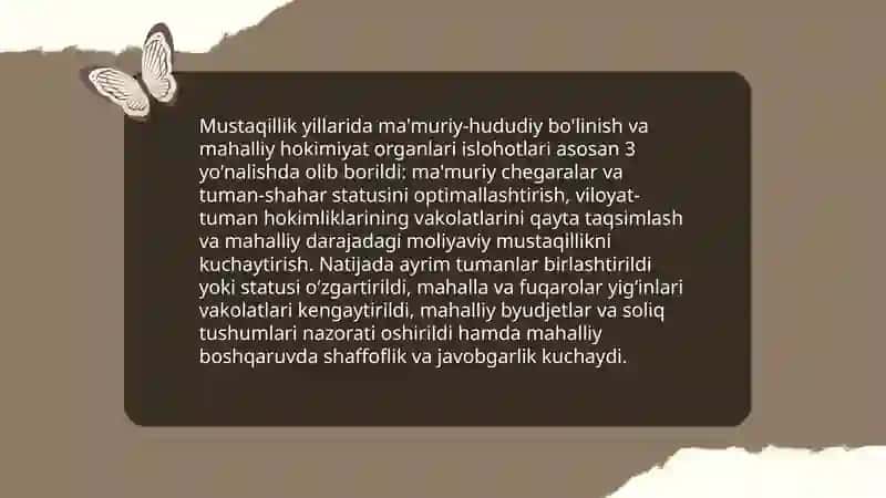Mustaqillik yillarida davlat boshqaruv tizimida amalga oshirilgan islohotlar 4