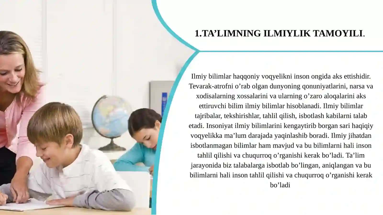 Boshlang‘ich ta’lim pedagogikasida ta’lim qonuniyatlari, qoidalari va tamoyillari 4