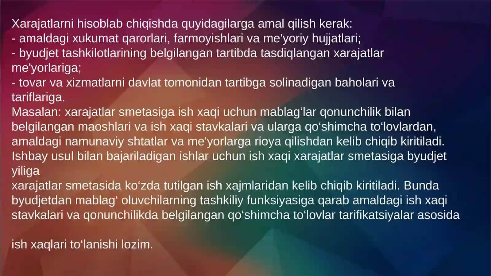 Byudjet tashkilotlarida Byudjet va  Byudjetdan tashqari mablag`lar bo`yicha daromadlar va xarajatlar smetalari hamda shtatlar jadvalini tuzish, tasdiqlangan va taqdim etish tartibi 4
