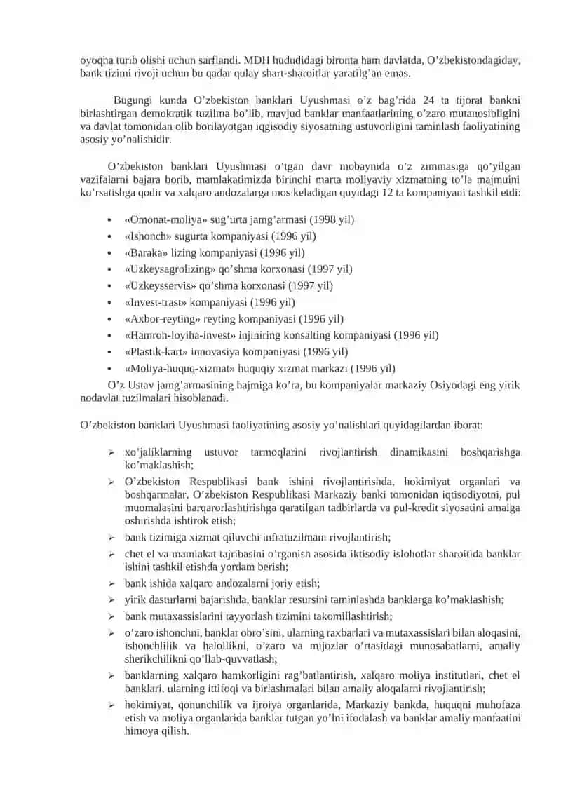 BANKLARNING BOSHQARUV TARKIBI, BO’LIMLAR VA ULARNING VAZIFALARI 4