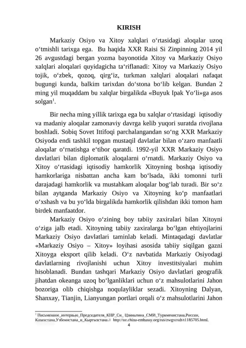 Xitoy Xalq Respublikasining Markaziy Osiyodagi Tashqi Siyosati 4