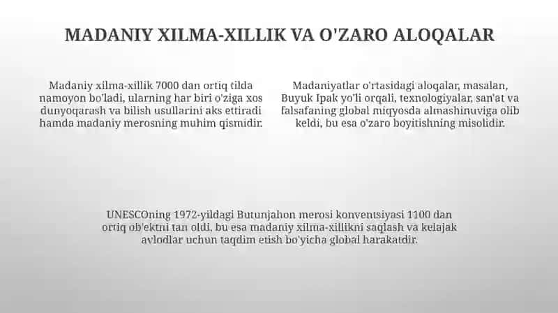 Dunyo xalqlari madaniyatidagi umumiylik va farqlar 4