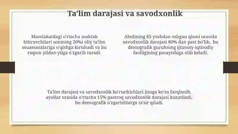 Jahon aholisi soni va dinamikasi jadvalining tuzilishi 4