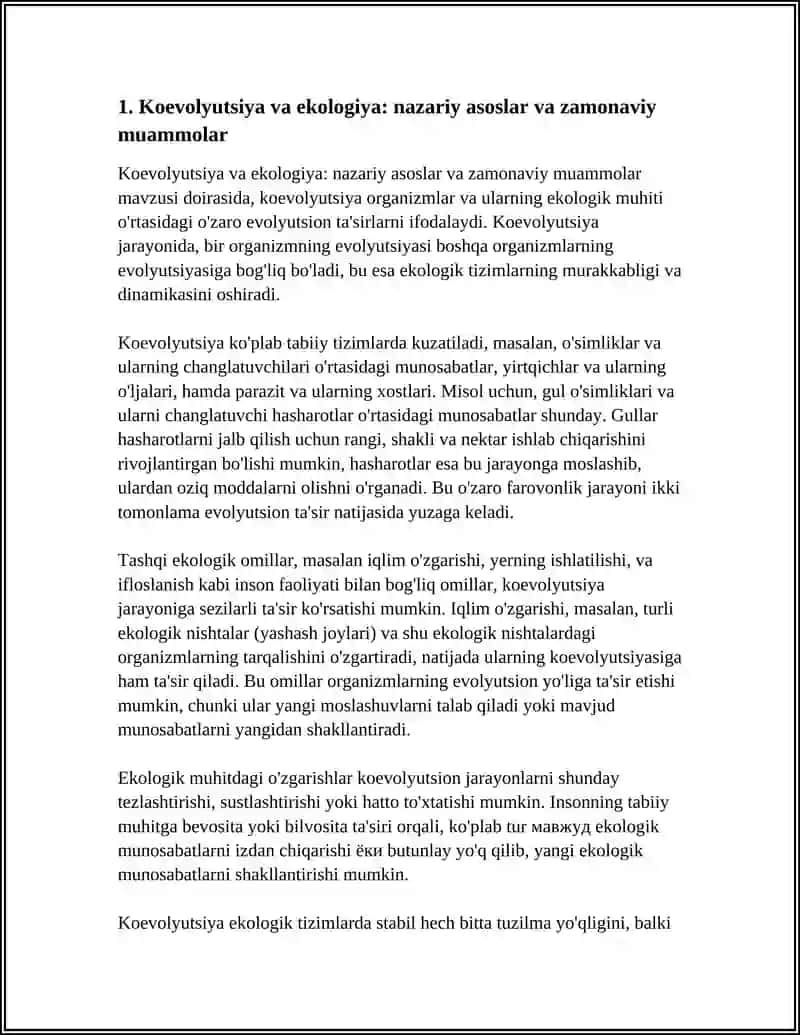 KOEVOLUTSIYASI VA EKOLIGIYASI MUAMMO VA YECHIM 4