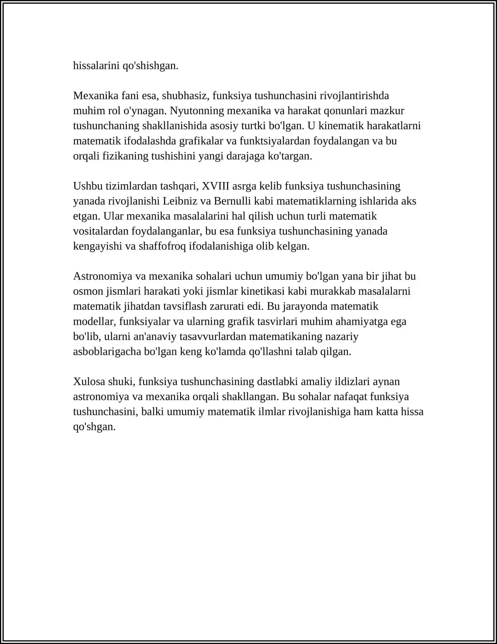 FUNKSIYA TUSHUNCHASINING PAYDO BÒLISHI VA RIVOJLANISH TARIXI 4