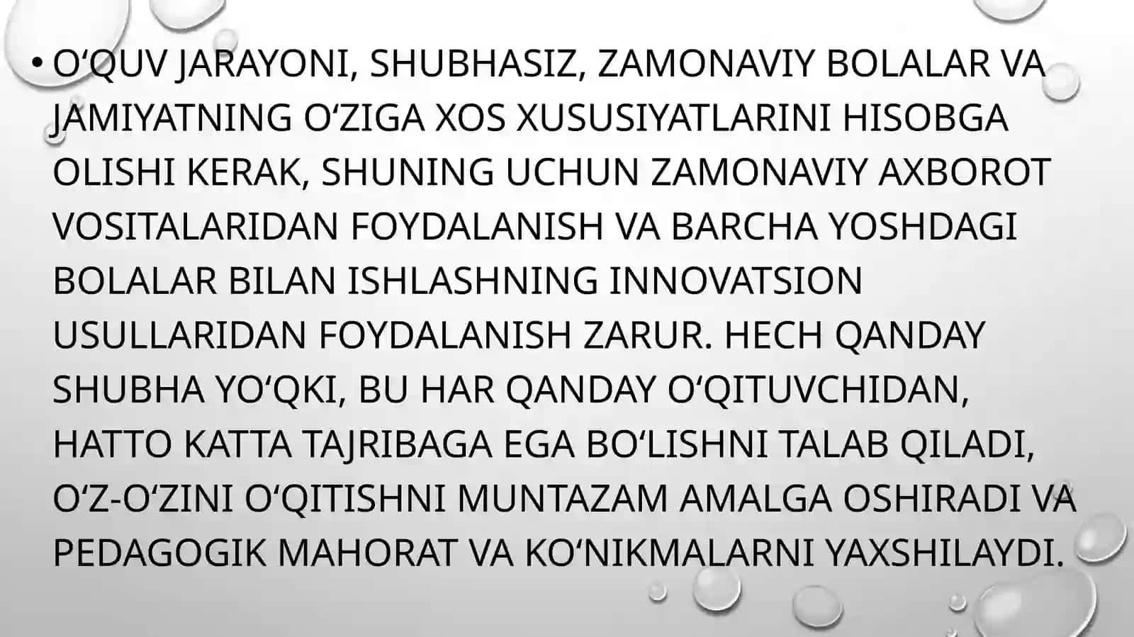 Davlat Universiteti Amaliy matematika va intellektual texnologiyalar Amaliy matematika yo’nalishi 302- Eshimov Navruzning Pedagogika fanidan taqdimoti 4