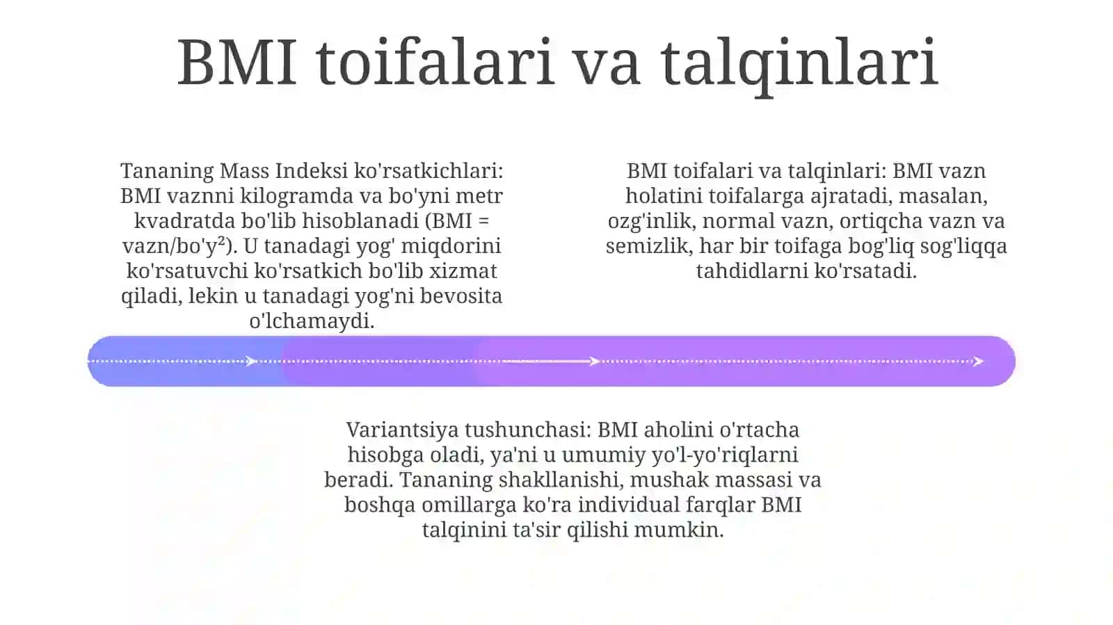 Tananing Massa Indeksi (BMI) ning O'zgarishining Oqibatlari 4