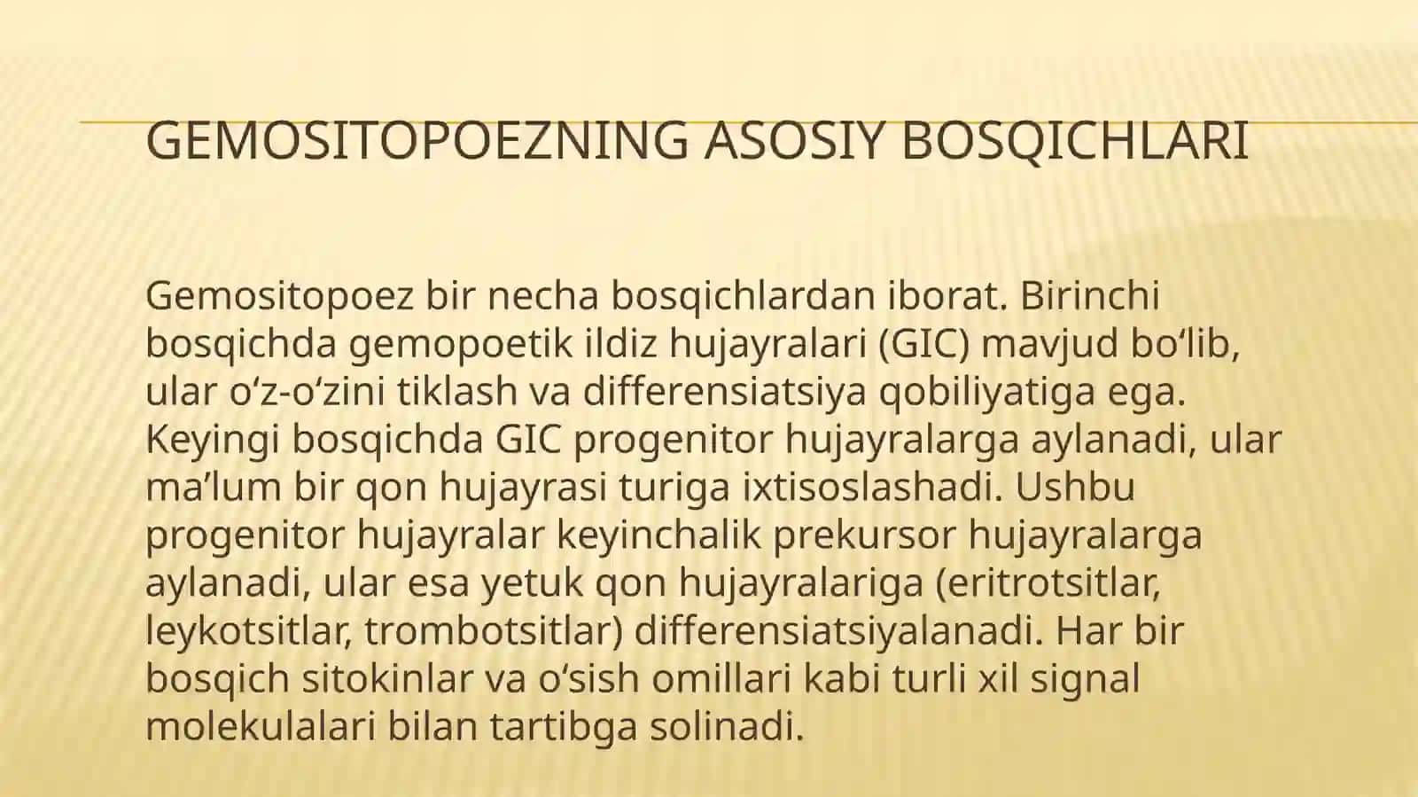 Gemositopoez. Gemositopoezni neyro-gumoral hoshqarilishi 4