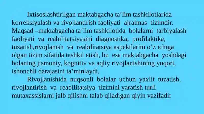 Ixtisoslashtirilgan maktabgacha ta’lim tashkilotlari dalug‘atishimetodikasi 4
