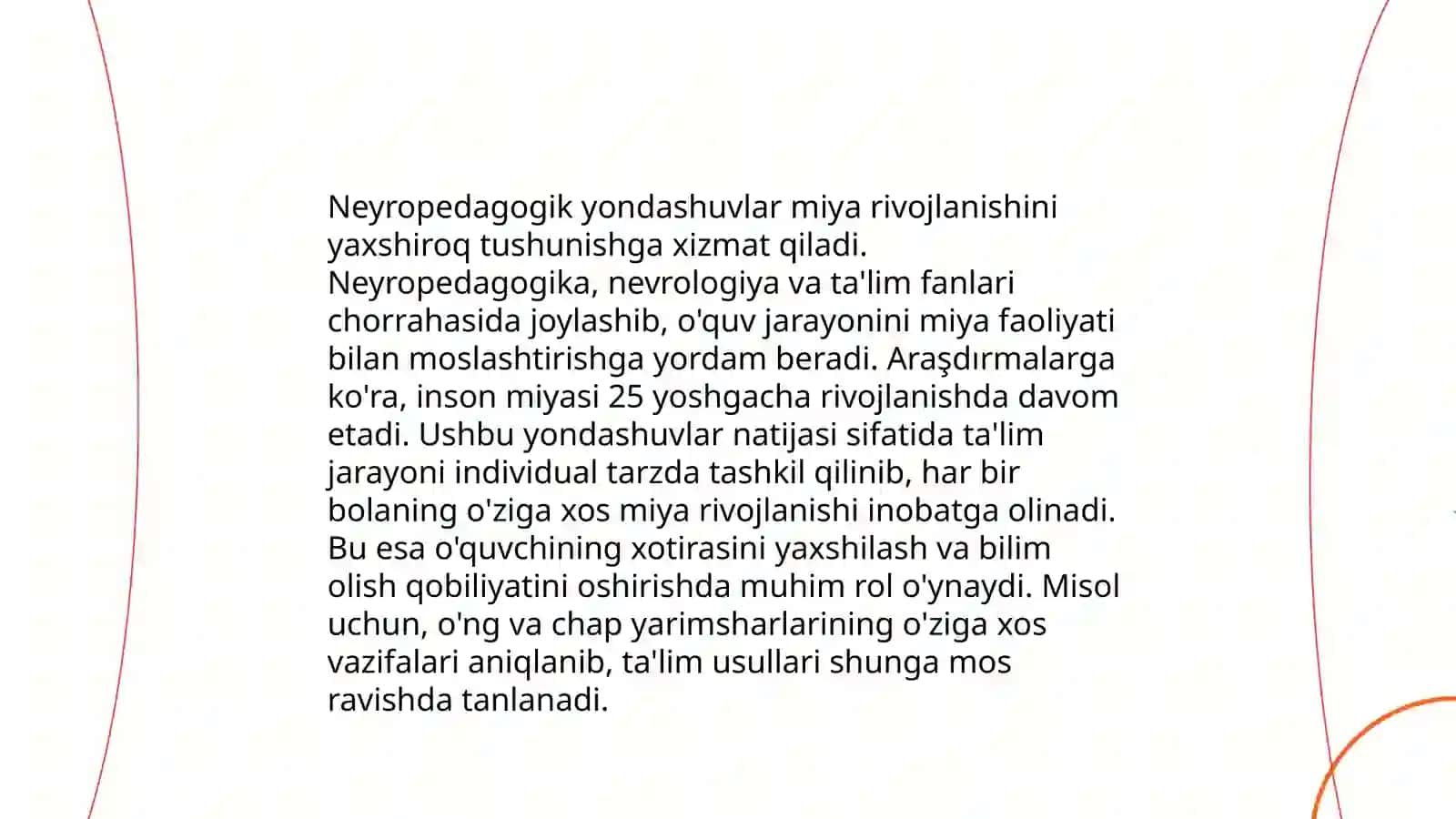 Neyropedagogika o'zida ta'lim 4