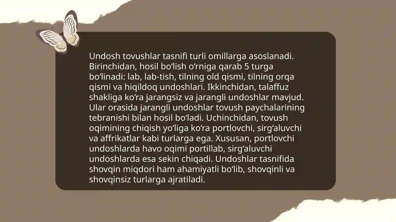 Undosh tovushlar tasnifi tahlili va talaffuzi 4