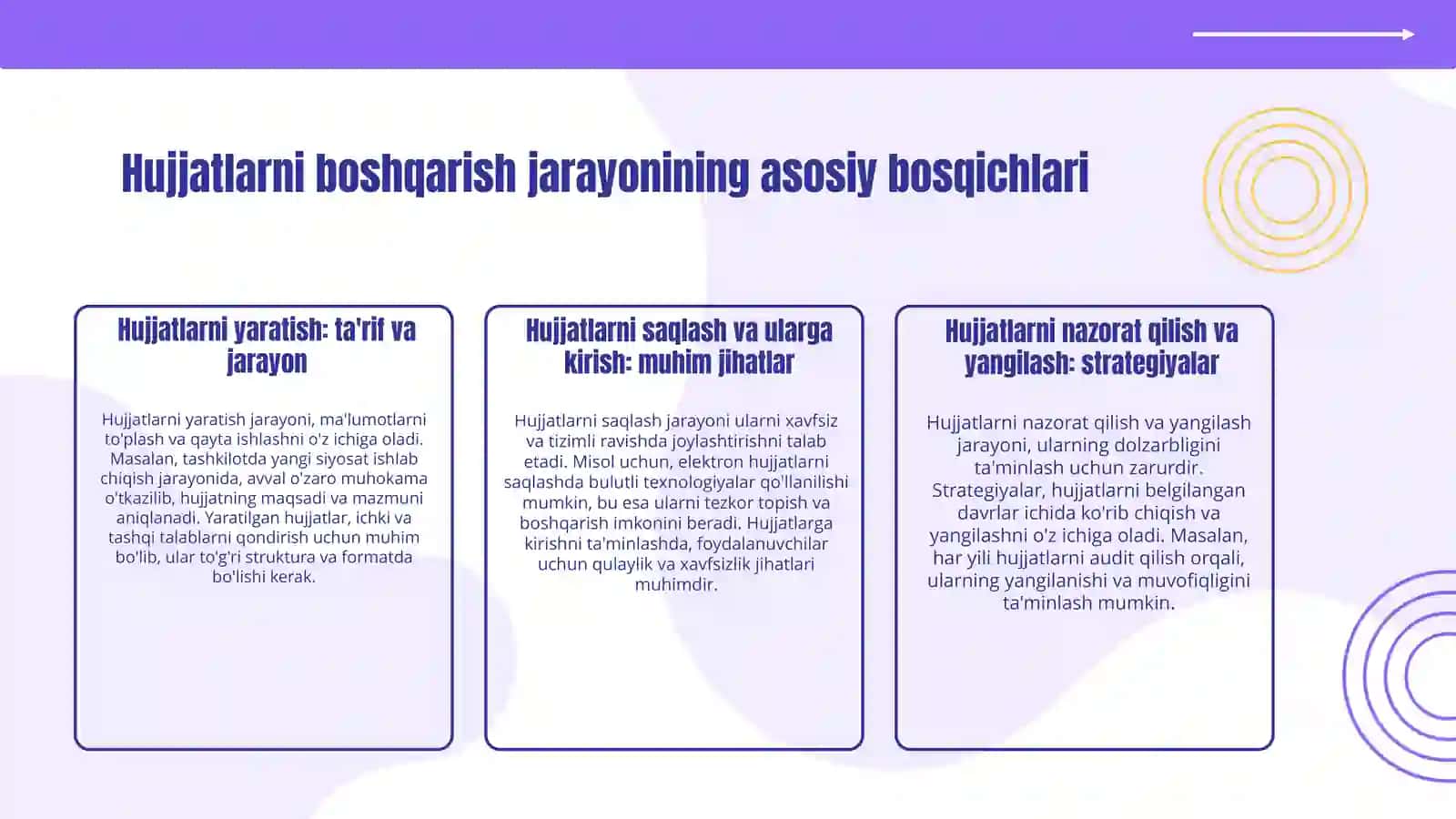 Boshqarish jarayonida hujjatlashtirish va uni yuritishni tashkil etish 4