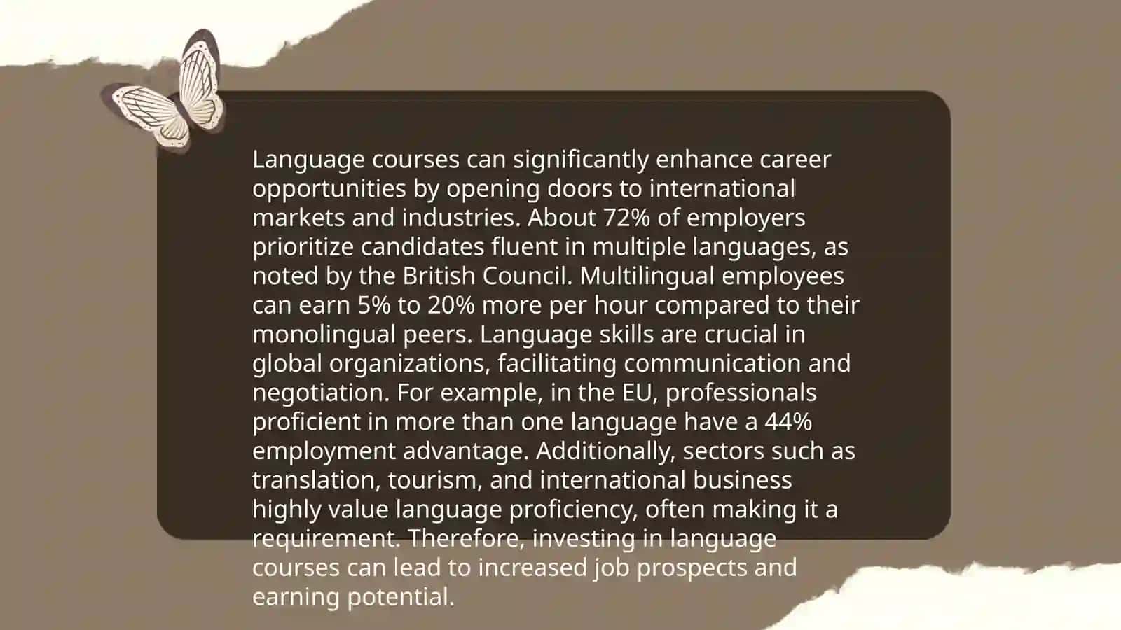 Advertisement of the language courses 4