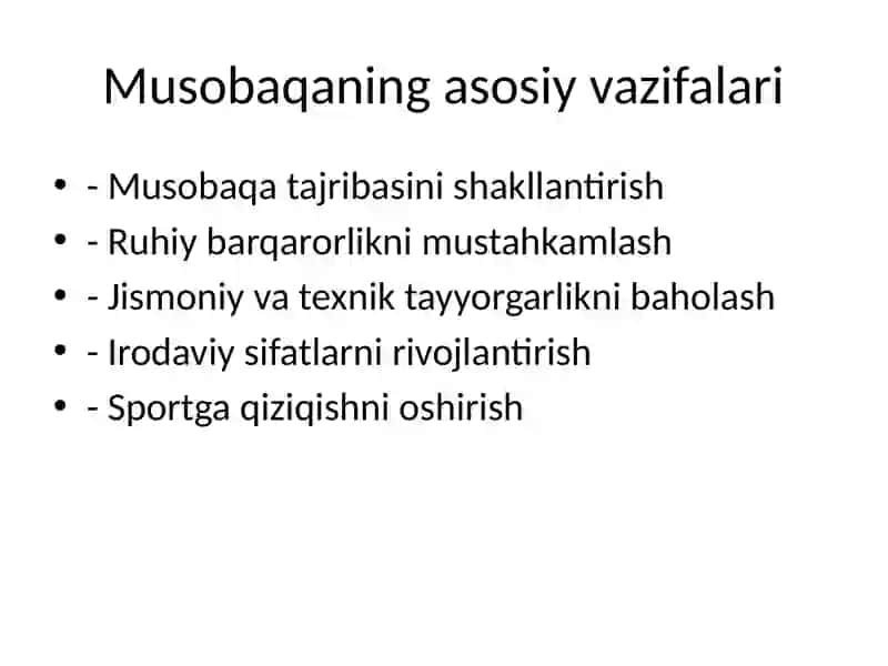 Musobaqa va uning turlari 4