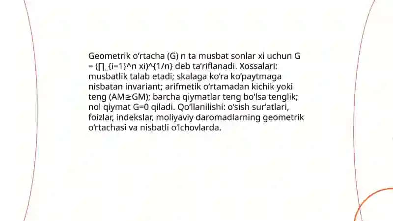 Aritmetik oʻrtacha 4