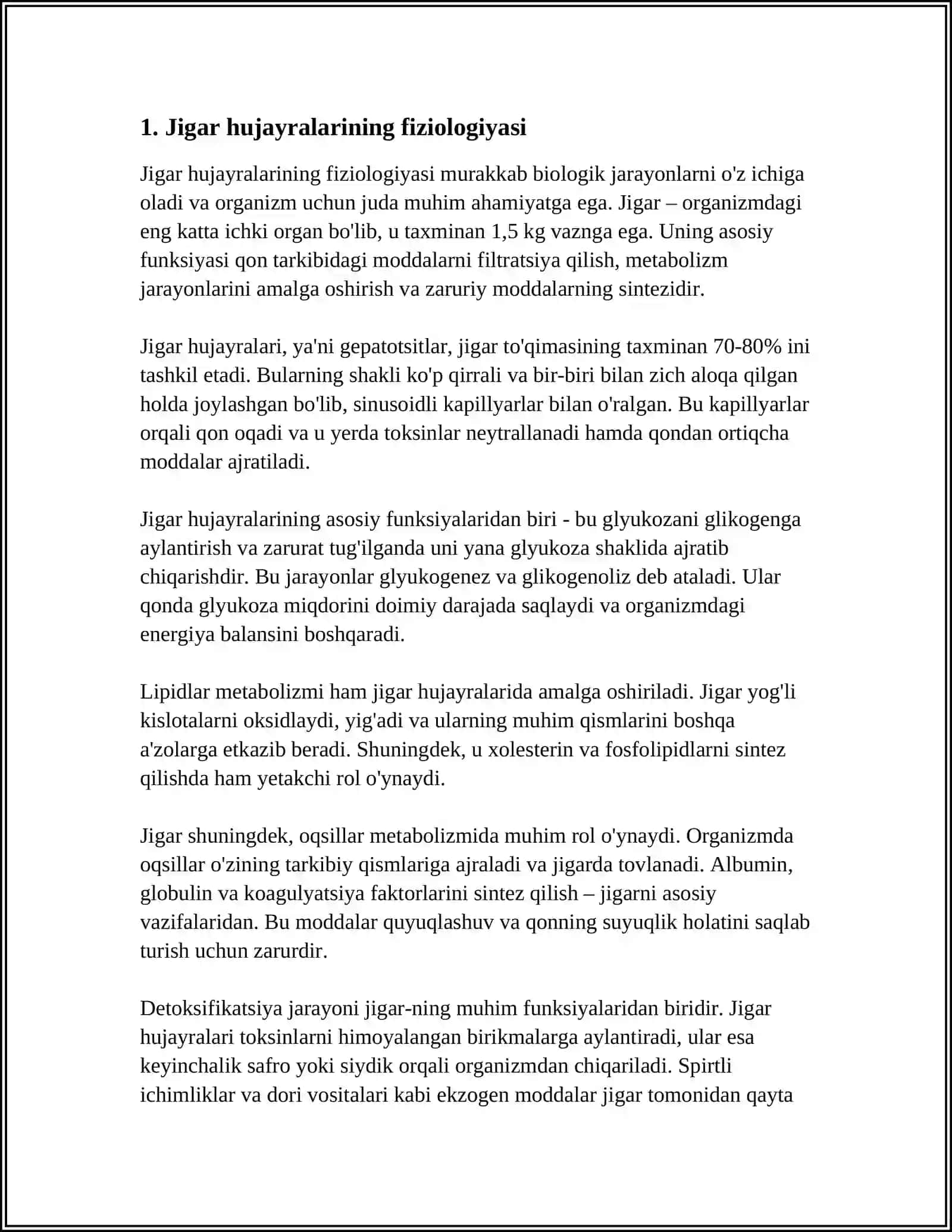 JIGAR VA OʻTLARNING FEZLOGYASI PATOLOGYASI ANATOMYASI 4