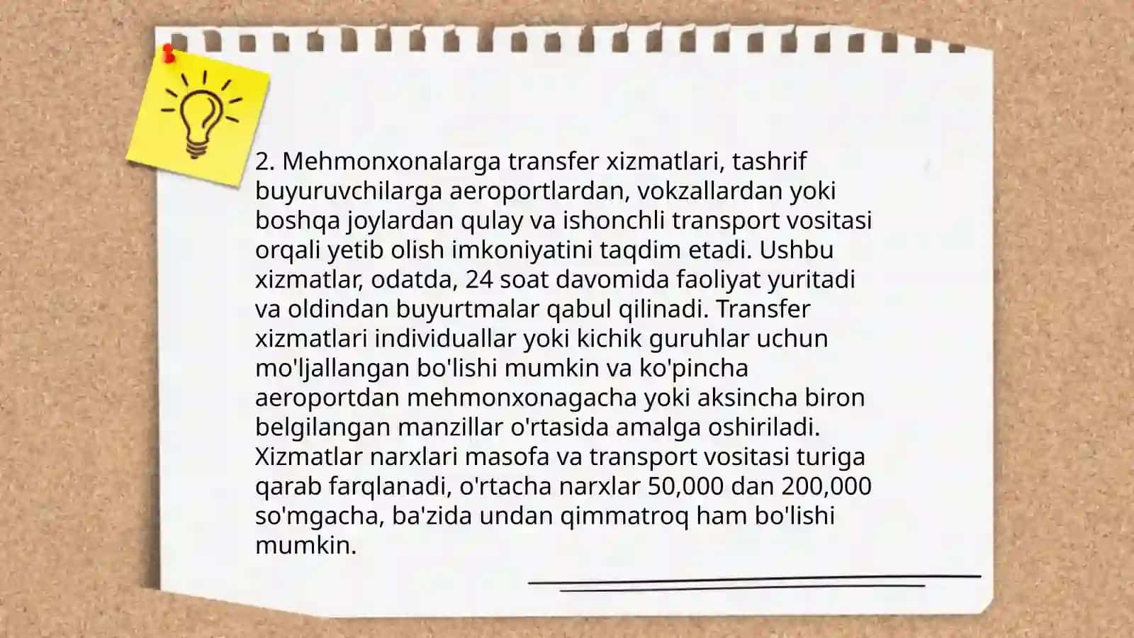 Turizm sohasida transport xizmatlari 4