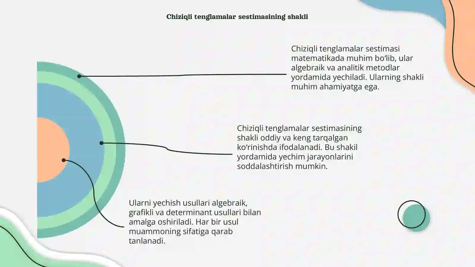 Chiziqli tenglamalar sestimasi va ularni yechish usullari 4