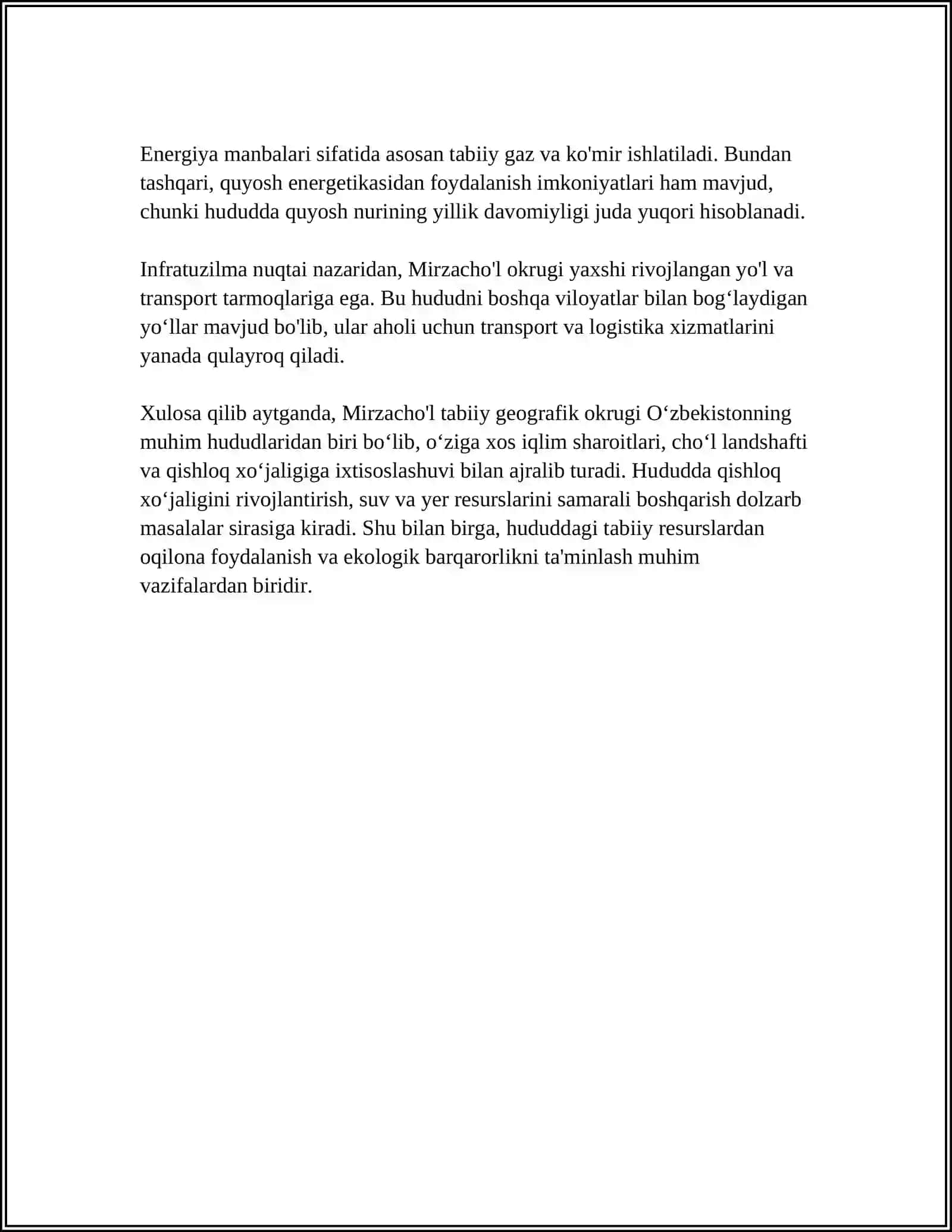 MIRZACHÒL TABIIY GEOGRAFIK OKRUGINING GEOGRAFIK ÒRNI VA RELEFI 4