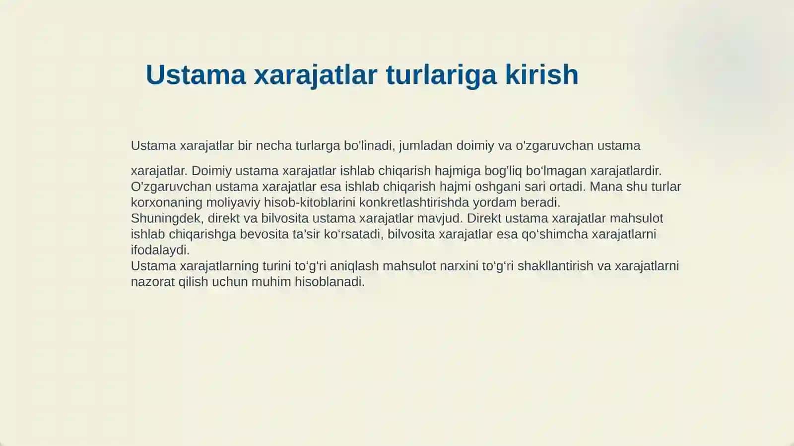USTAMA XARAJATLAR HISOBI 4