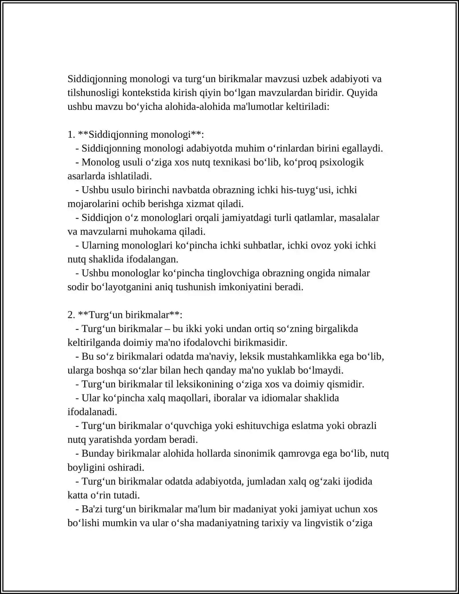 ABDULLA QAHHOR HIKOYALARIDA TURG‘UN BIRIKMALARNING QO‘LLANISHIGA MISOLLAR KELTIRISH 4