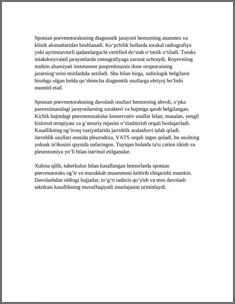TUBERKULOZDA SPONTAN PNEVMOTORAKS 4