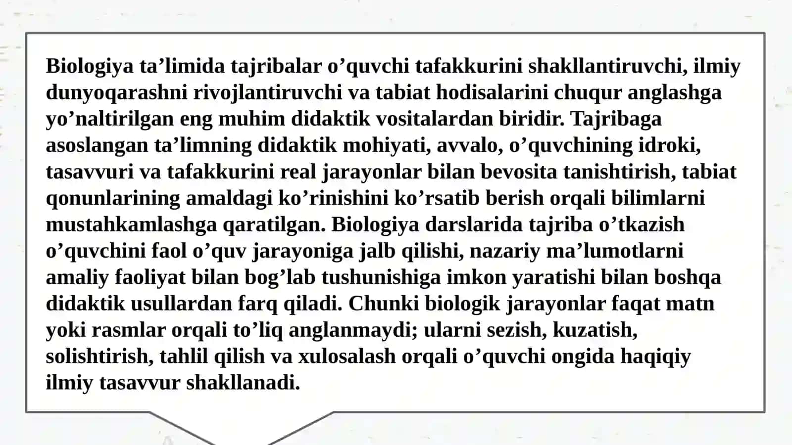 "Biologiyataʼlimidatajribalarningahamiyati" 4