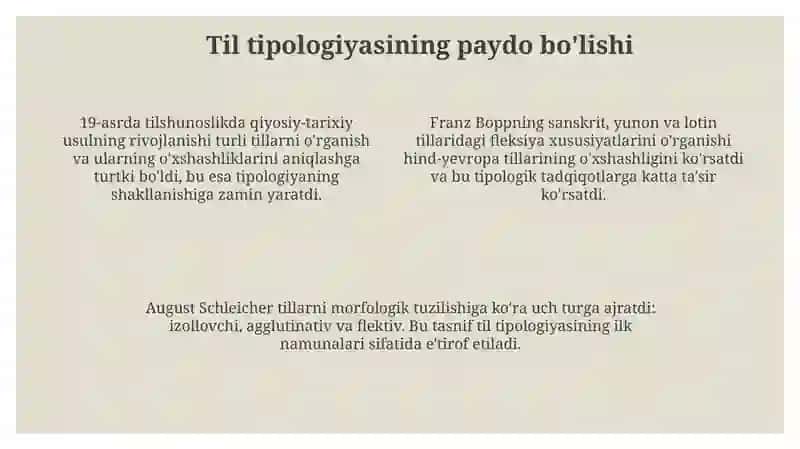 Til tipologiyasining vazifasi va maqsadi 4