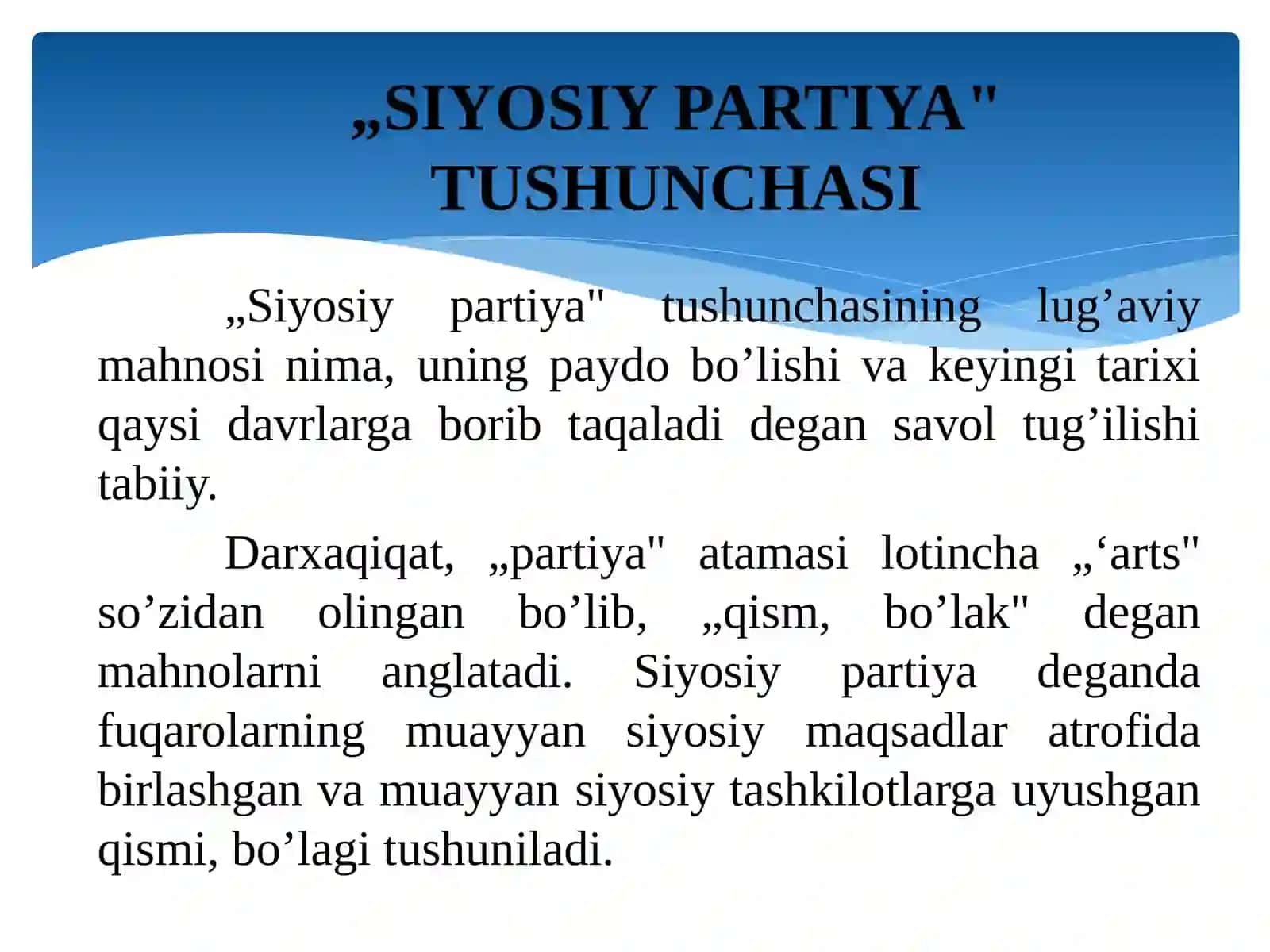 Siyosiy partiyalar tushunchasi, roli va ularning asosiy funksiyalari 4
