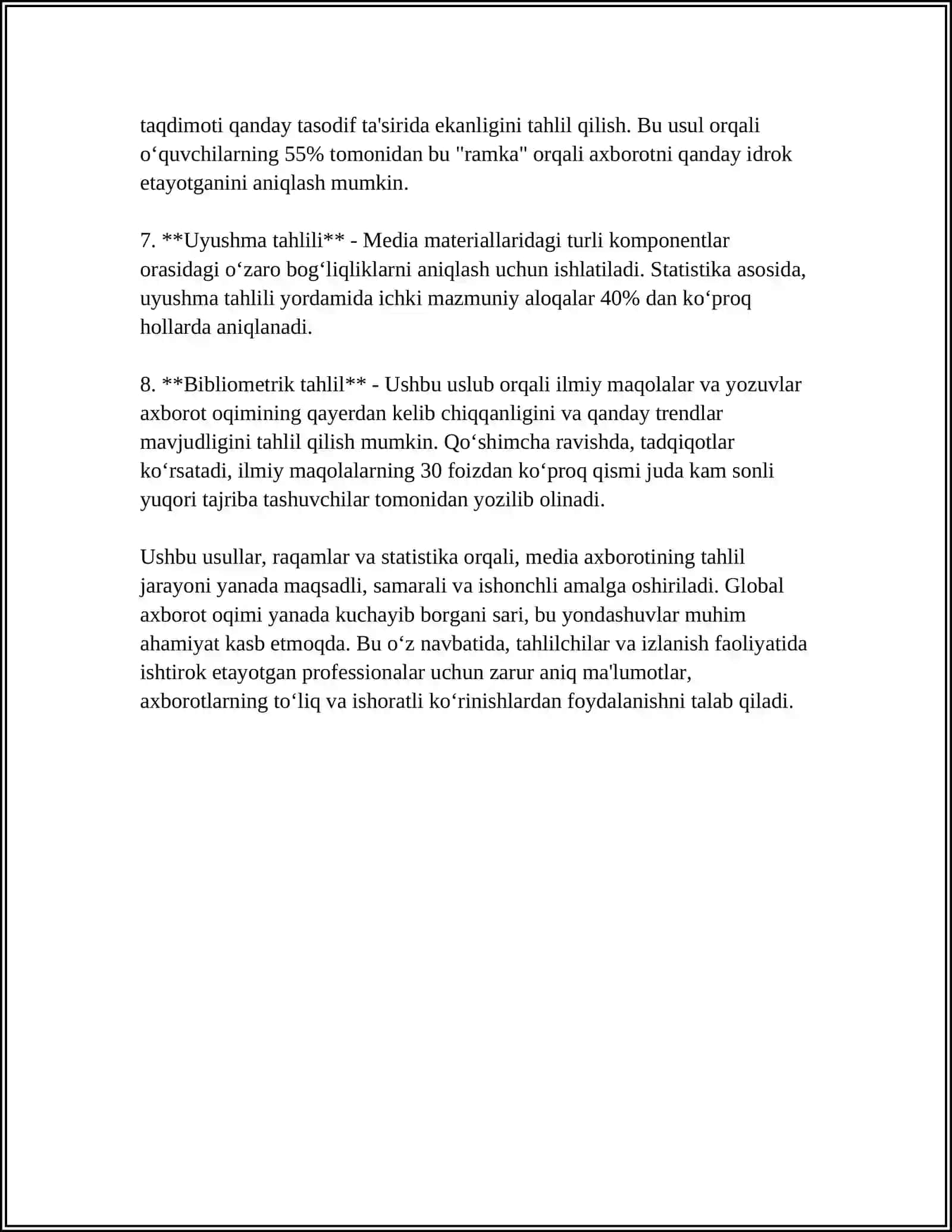 MEDIA VOSITALARIDA AXBOROTNING TAHLILI VA BAHOLASH 4