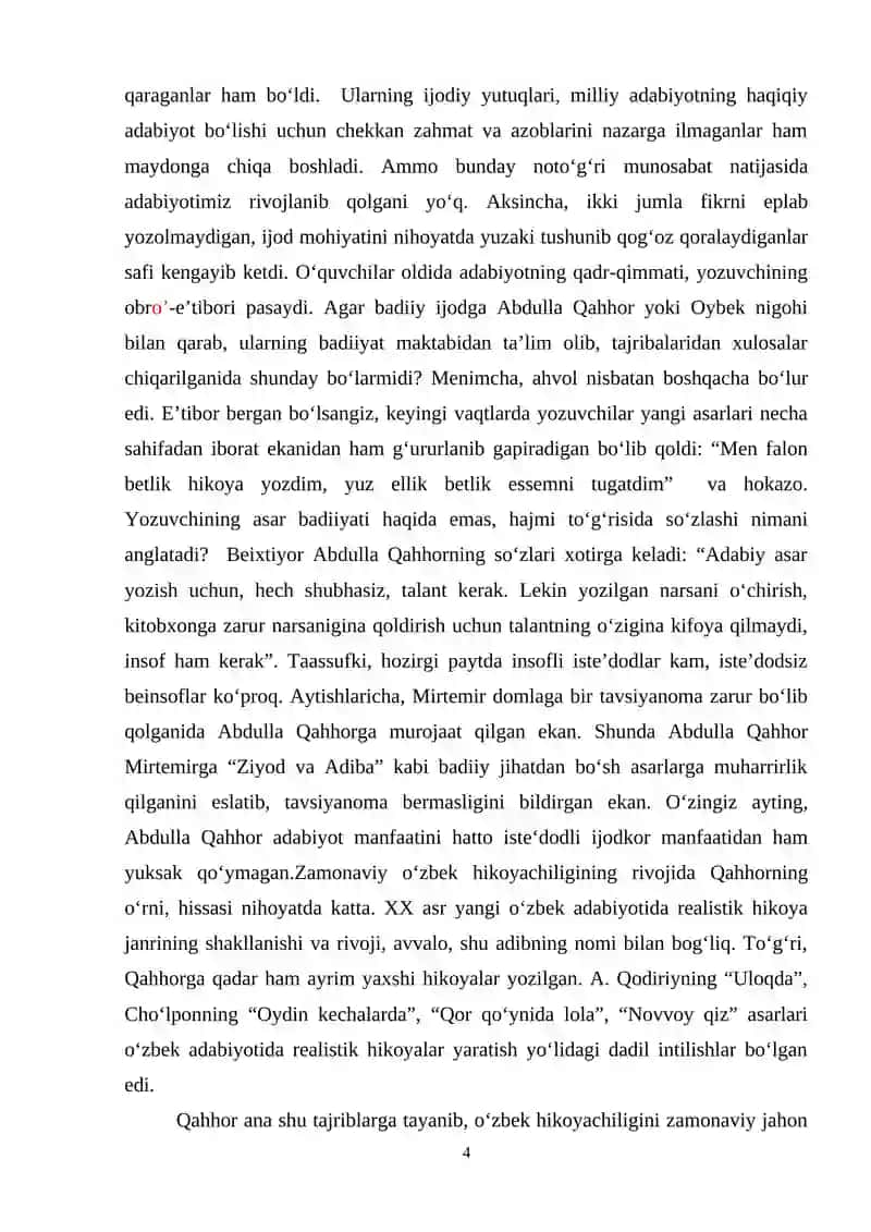 Abdulla Qahhor satirik hikoyalar ustasi 4